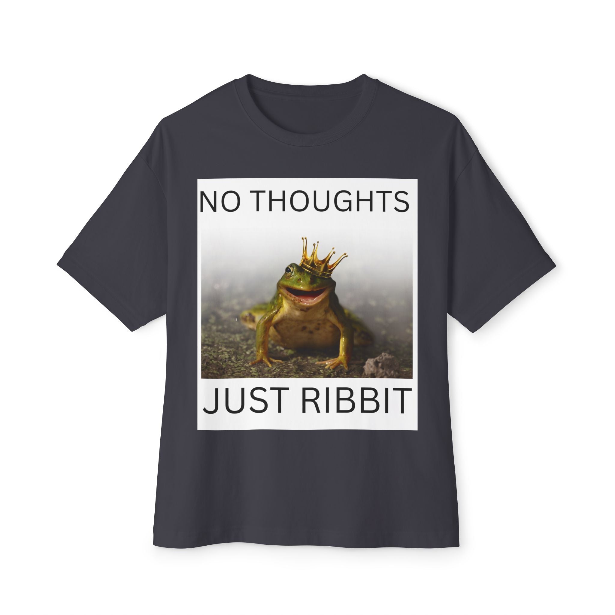 No Thoughts Just Ribbit Frog Tee
