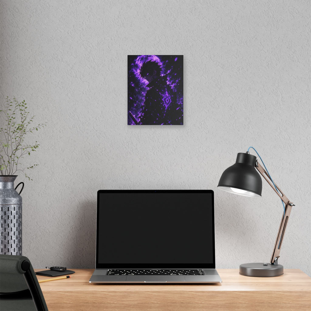 Purple Anime Darkness Canvas — Mystic Silhouette Wall Art