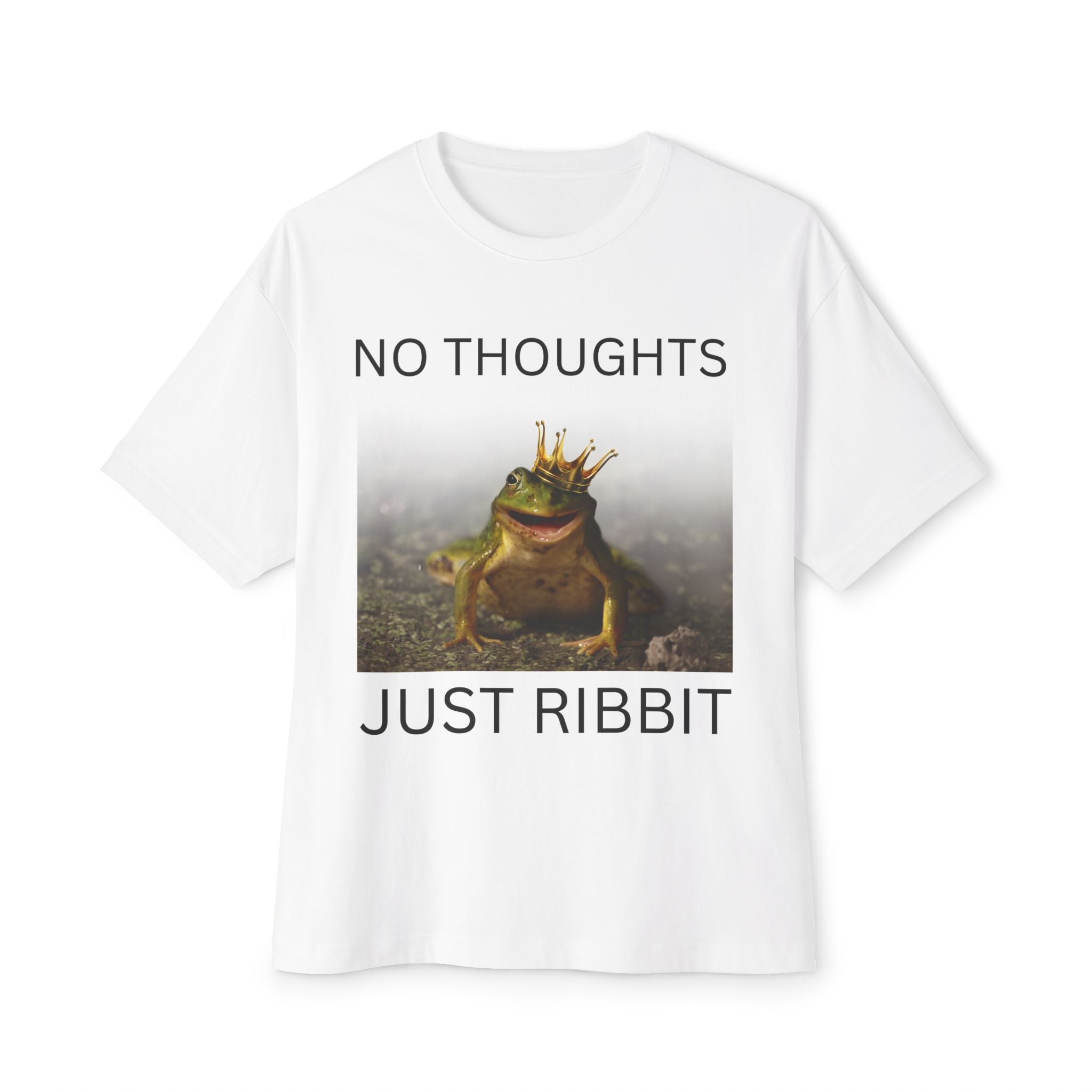 No Thoughts Just Ribbit Frog Tee