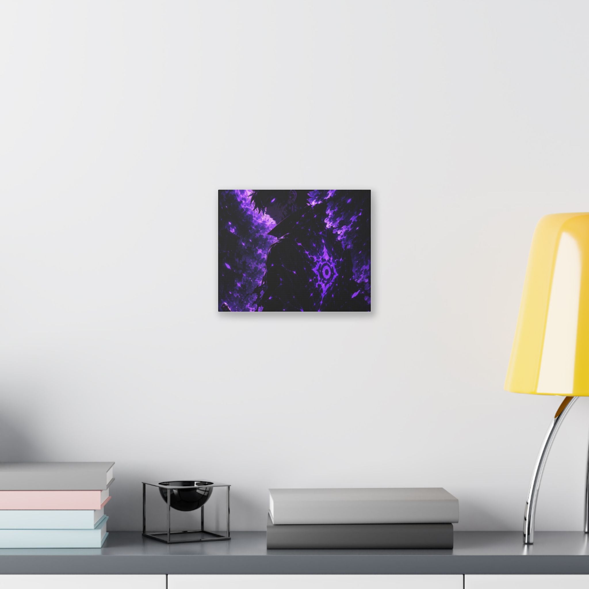 Purple Anime Darkness Canvas — Mystic Silhouette Wall Art
