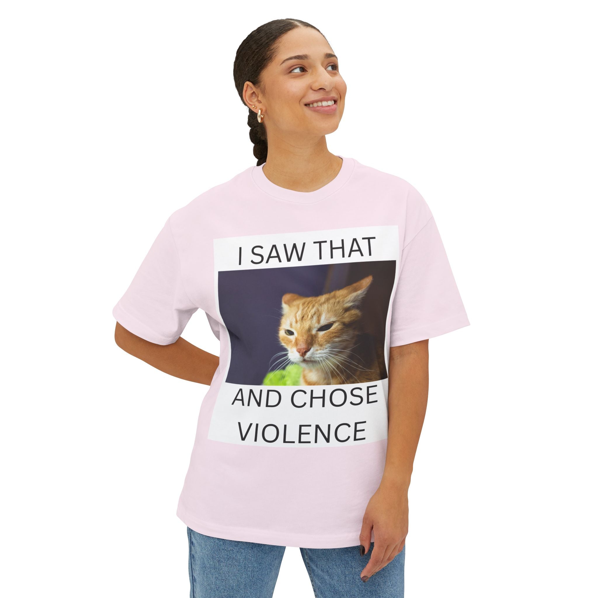 Cat Meme T-Shirt — "I Saw That and Chose Violence" Graphic Tee