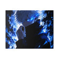 Blue Flame Anime Canvas Print — Intense Character Wall Art