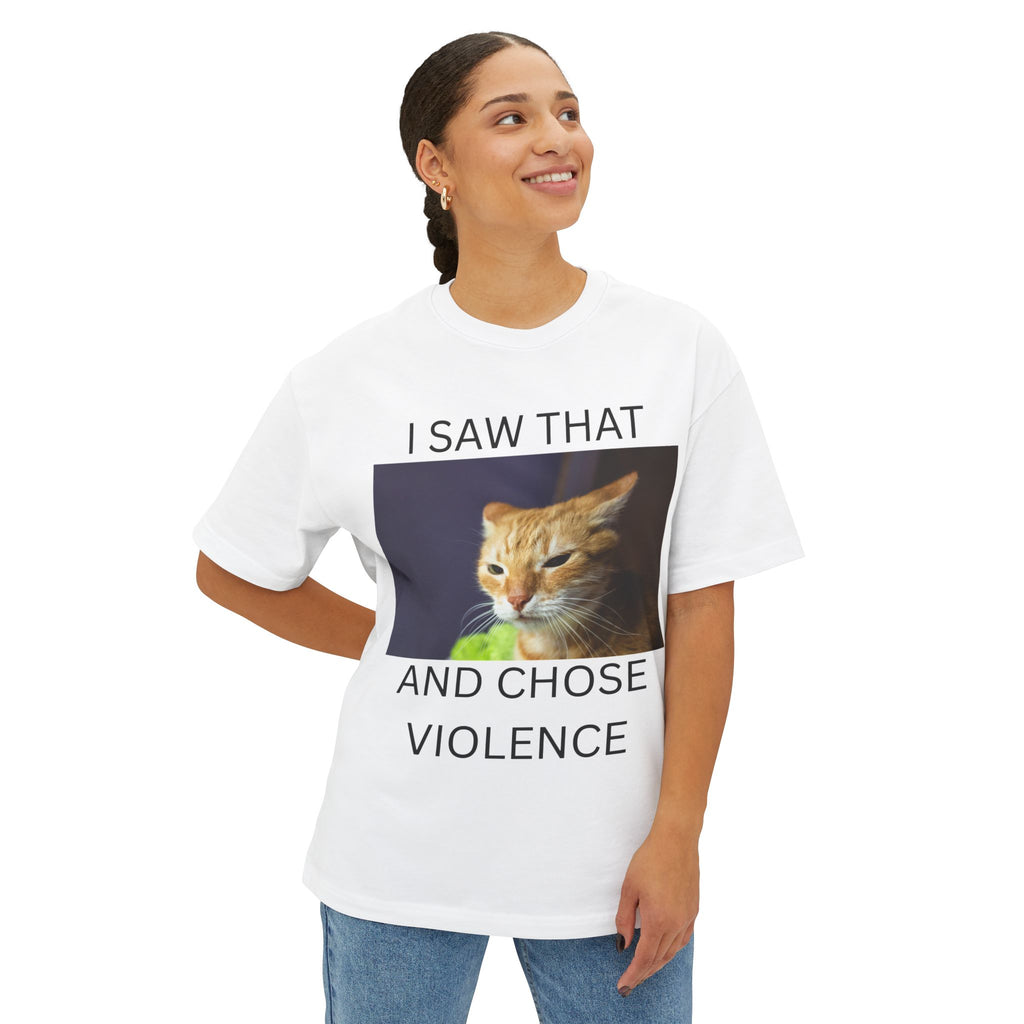 Cat Meme T-Shirt — "I Saw That and Chose Violence" Graphic Tee