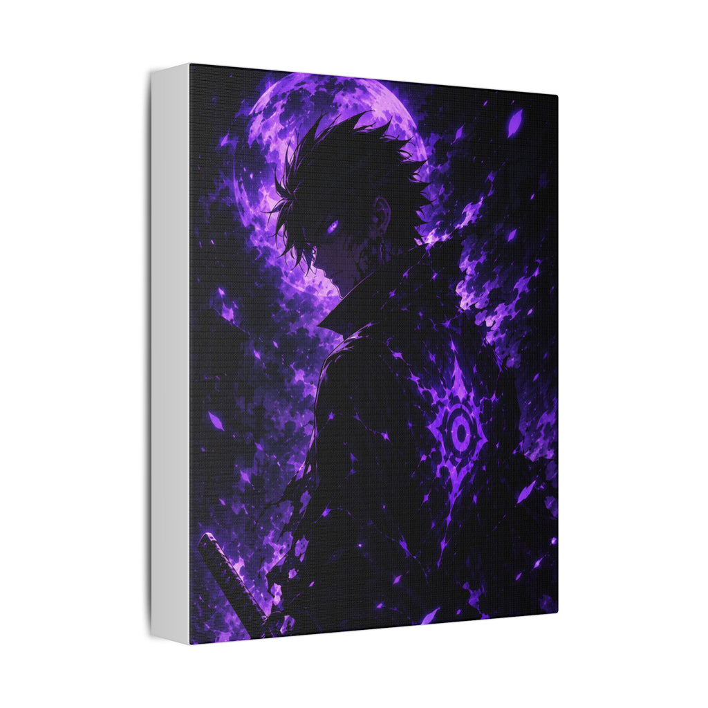 Purple Anime Darkness Canvas — Mystic Silhouette Wall Art