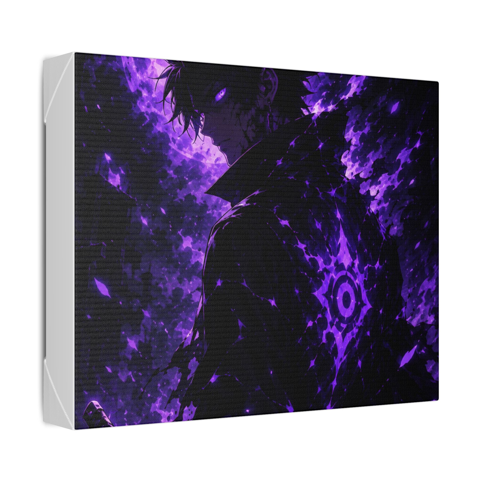 Purple Anime Darkness Canvas — Mystic Silhouette Wall Art