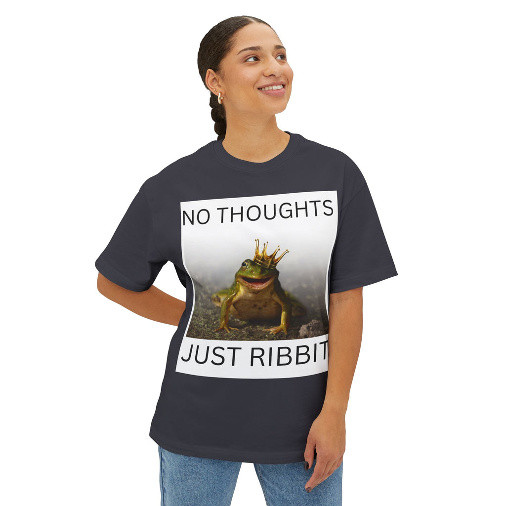 No Thoughts Just Ribbit Frog Tee