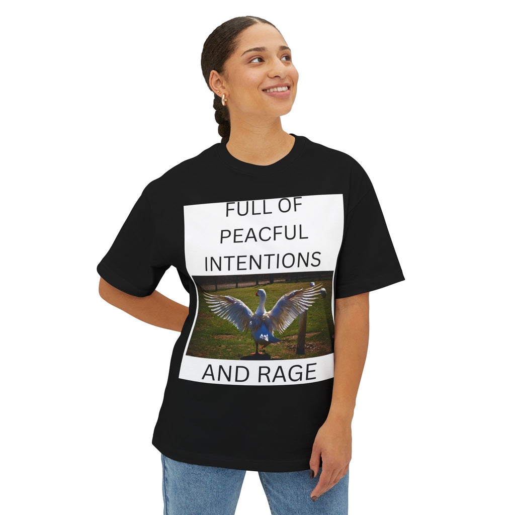 T‑Shirt — "Full of Peaceful Intentions and Rage" Goose Graphic Tee