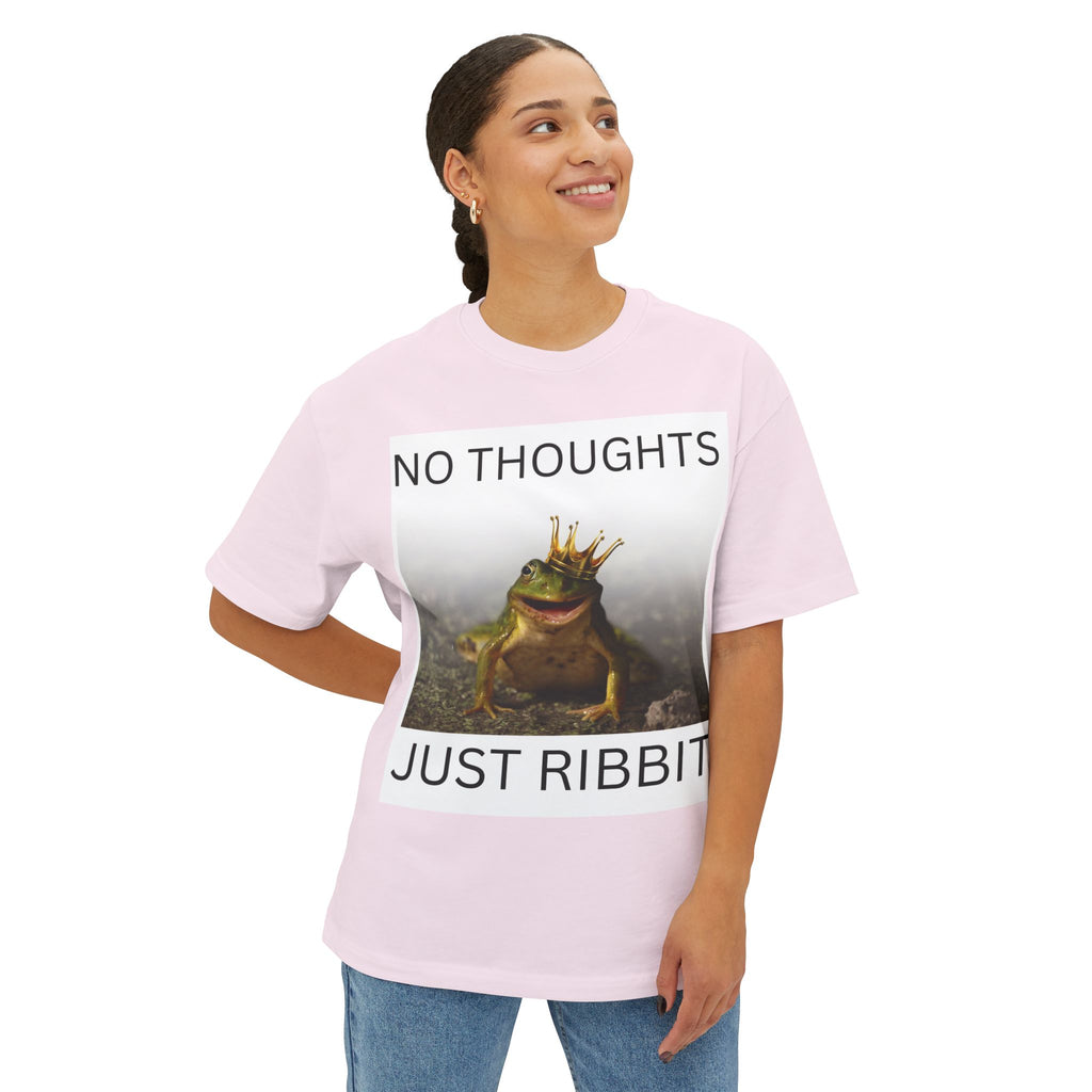 No Thoughts Just Ribbit Frog Tee