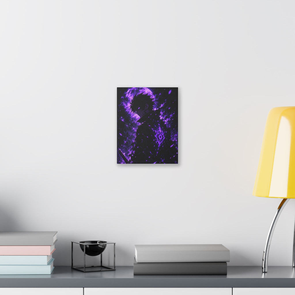 Purple Anime Darkness Canvas — Mystic Silhouette Wall Art